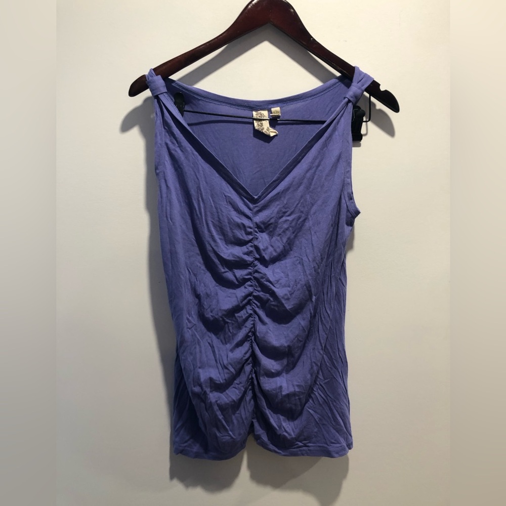 Aventura Lavender Ruched V-Neck Tank Top